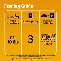 Nourriture humide pour chiens adultes PEDIGREE COUPES DE CHOIX AU JUS saveur de filet mignon, saveur de bœuf, nouilles et légumes, saveur de poulet grillé et saveur de poulet fumé à l’hickory en forma