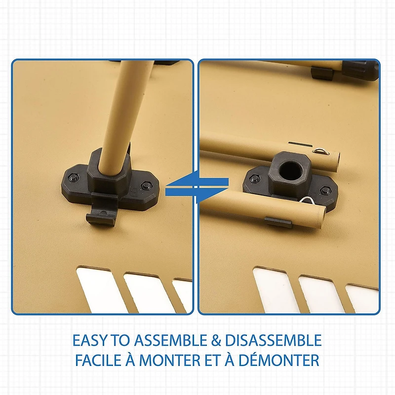 Ozark Trail Aluminum Table,  Tan Beige, Simply to Setup and Take Down, Weight Capacity:50lb, Aluminum Table