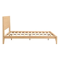 Noble House Lit de plate-forme en bambou complet du milieu du siècle, Support en métal de latte de bois 12" aucun ressort de boîte nécessaire, naturel