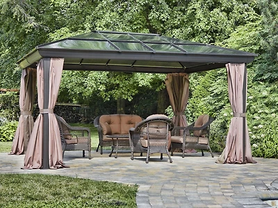 Venus Gazebo 12 pi. x 14 pi. en Brun