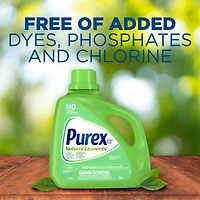 Purex détergent à lessive liquide concentré 4-en-1, Natural Elements, lin et lis, sans colorants ajoutés, 4,43 litres, 110 brassées
