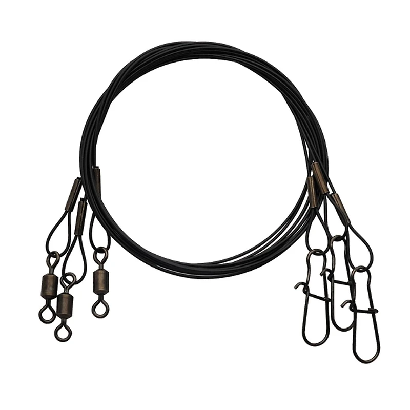 Eagle Claw Q08012-001 6" Leaders noirs, test de 20lb, 3Pk Leaders noirs