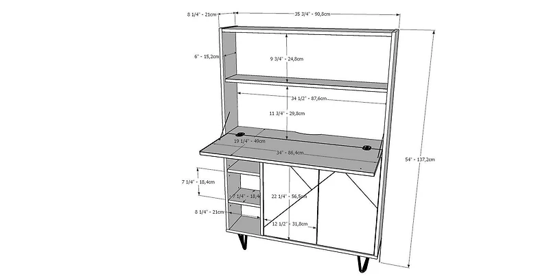 Nexera Bureau mural Slim