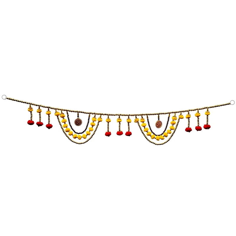 Porte Toran 36", rouge et jaune