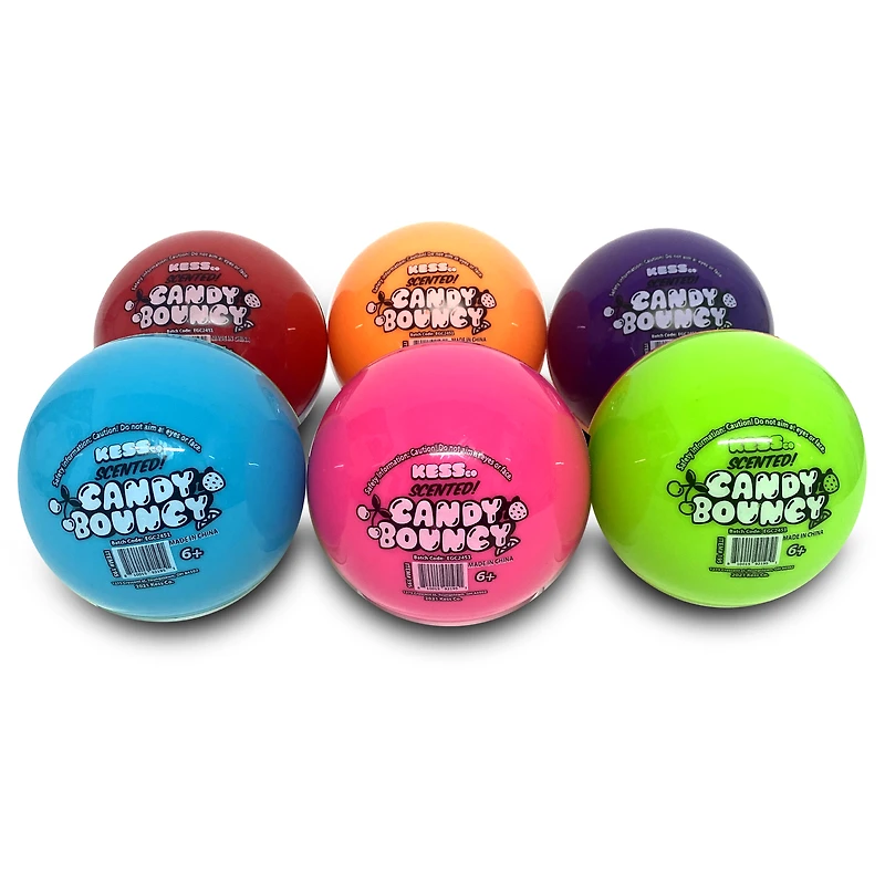 *Balle de jeu rebondissante parfumée aux fruits Candy de KessCo – 1 pièce – Les couleurs peuvent varier