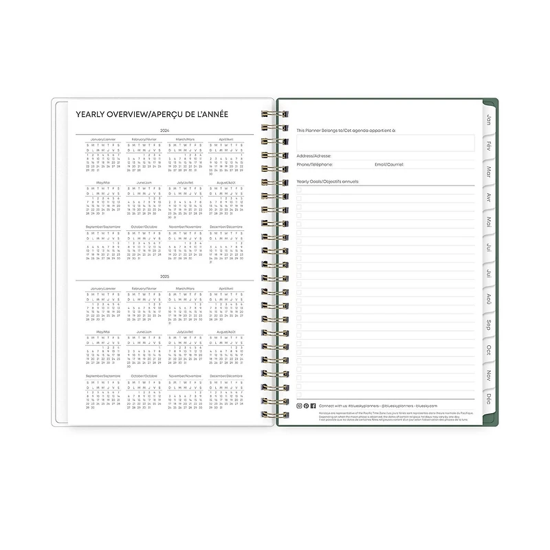 2024 Weekly Monthly Planner, 5x8, Blue Sky, Monroe Light
