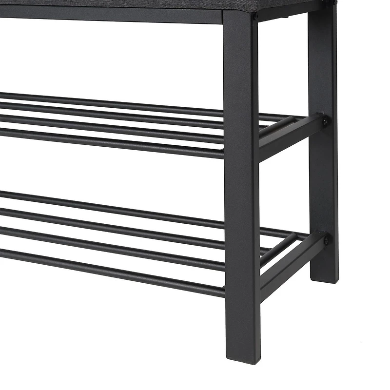 neatfreak! Banc de rangement de chaussures rembourré en tissu