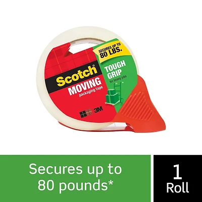 Scotch® Tough Grip Moving Packaging Tape 3500-RD-ESF, 1.88 in x 54.6 yd (48 mm x 50 m), 1 Roll/Pack