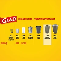 Glad Black Garbage Bags - Extra-Large 135 Litres -, 20 Trash Bags