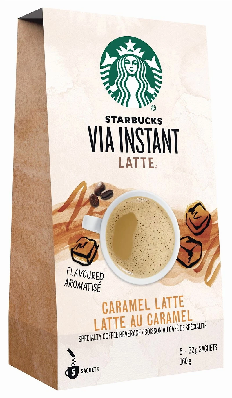 Starbucks® VIA InstantMC Latte au caramel 5 unités