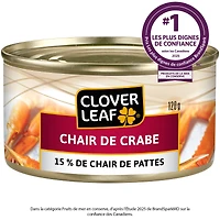 Chair de crabe avec 15 % de chair de pattes de Clover Leaf
