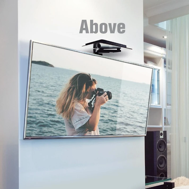 Tablette CJ Tech réglable en verre pour console ou lecteur DVD Compatible avec les supports TV universels