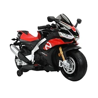 KidsVIP Aprilia RSV4 24V 2-Seater Ride-On Motorcycle w/ Music & Rubber Wheels
