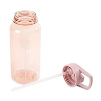 Mainstays 34oz Pink Plastic Wide Mouth Sports Water Bottle with Twist Top Lid