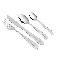 Mainstays Layton 16-Piece Stainless Steel Flatware Set Silver