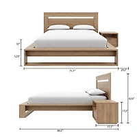 Morgan 3 Piece Bedroom Set with Headboard, Slatted Bedframe, 1 Nightstand