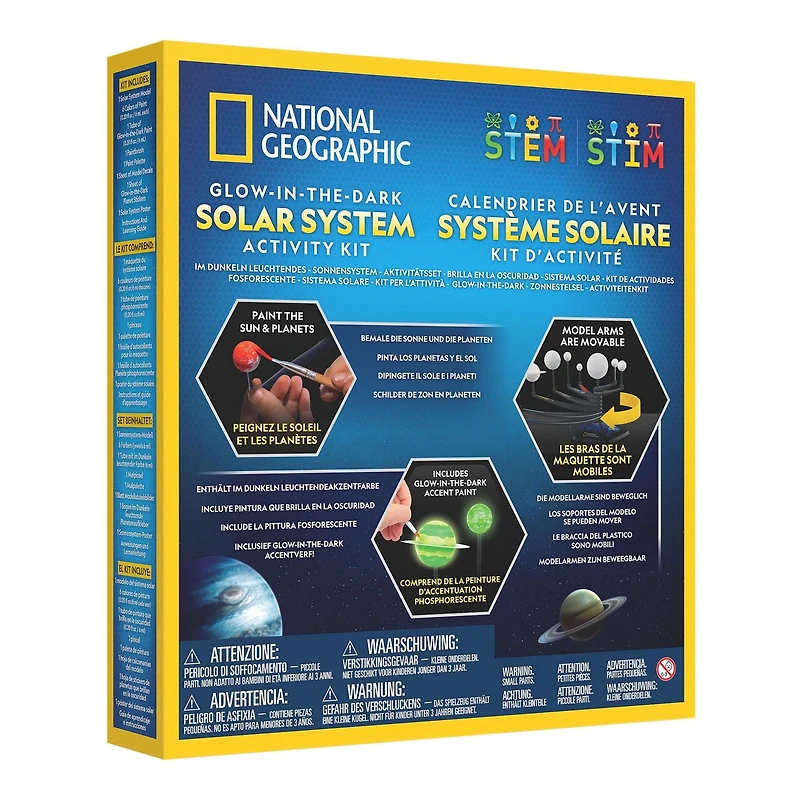 National Geographic: Glow in the Dark Solar System – Educational STEM Kit for Kids Ages 6+, Solar System