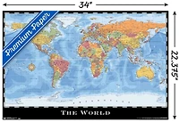 Map - World Wall Poster, 22.375" x 34"