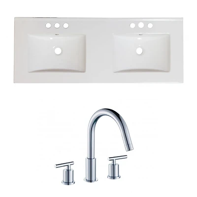 American Imaginations -in. W 3H8-in. Ceramic Top Set In White Color AI