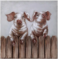 24x24 Pigs on Fence