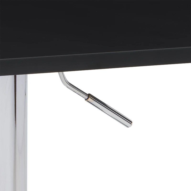 Table de bar pivotante CorLiving Maya Square, plateau en bois composite, hauteur réglable, piètement en métal, chromée/noire