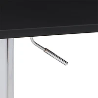 Table de bar pivotante CorLiving Maya Square, plateau en bois composite, hauteur réglable, piètement en métal, chromée/noire