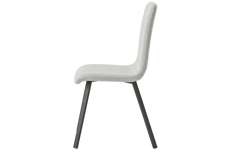 Safdie & Co.  Modern Dining Chair, Light Gray Fabric & Black Metal Legs.