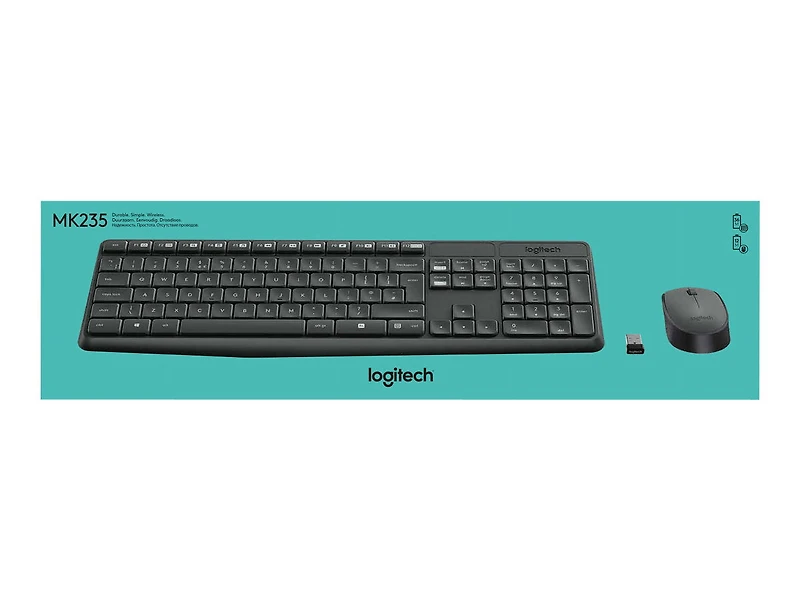 Logitech MK235 Wireless Keyboard and Mouse Grey, French