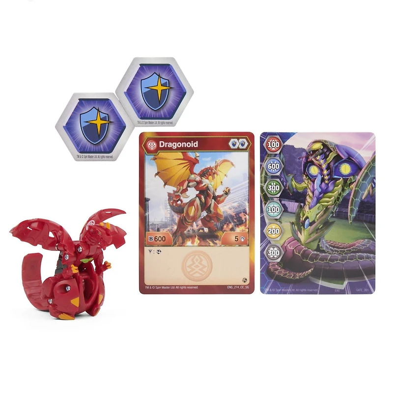 Bakugan, Dragonoid, 2-inch Tall Geogan Rising Collectible Action Figure and Trading Card