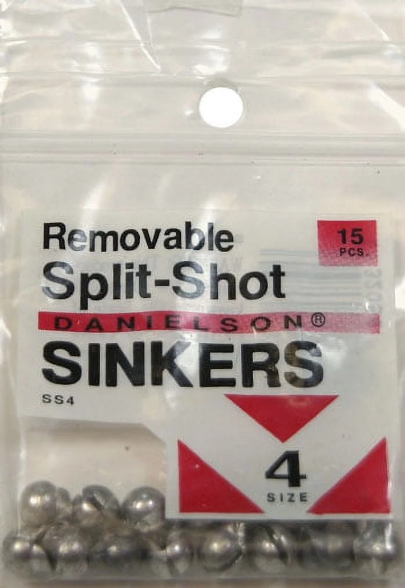 Danielson SS4 Removable Split shot Sinker Size 4 15Pk, Removable Split shot Sinker