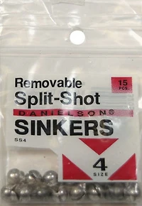Danielson SS4 Removable Split shot Sinker Size 4 15Pk, Removable Split shot Sinker