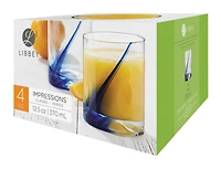 Libbey Blue Ribbon Impressions Glass Set, Set of 4