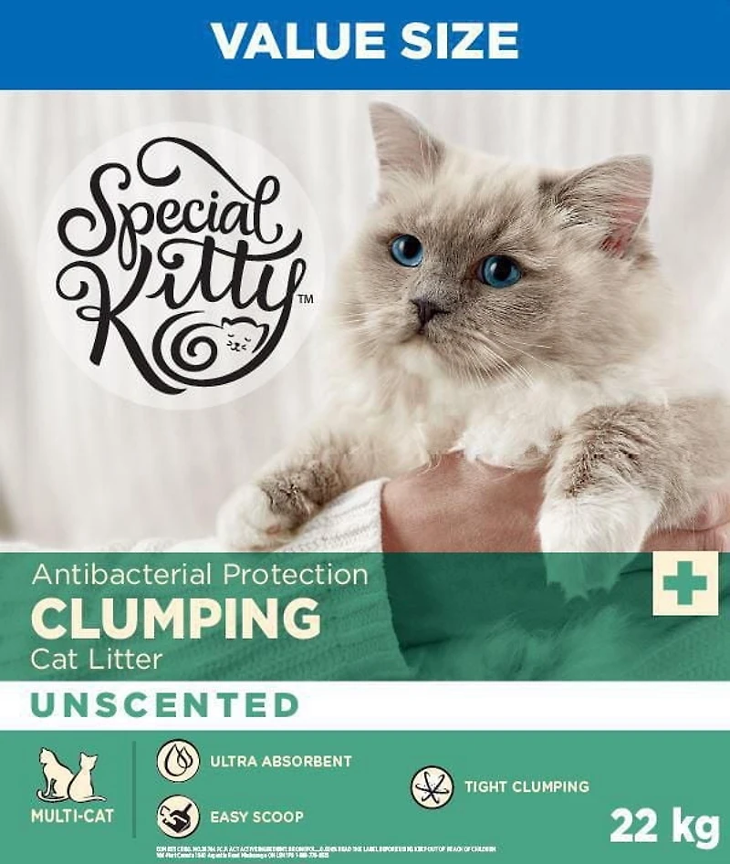 Special Kitty protection antibactérienne agglomérante litière pour chats 22 kg