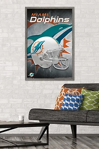 NFL Miami Dolphins - Helmet 18 Wall Poster, 14.725" x 22.375" Framed