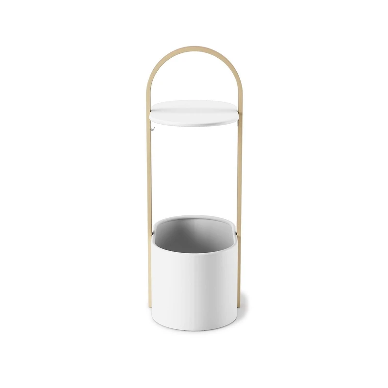 Umbra BELLWOOD - Tablette range magazines et cables blanc et bois