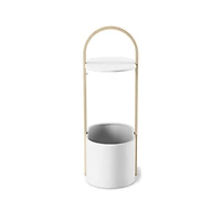 Umbra BELLWOOD - Tablette range magazines et cables blanc et bois