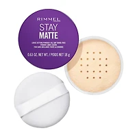 Rimmel Stay Matte Poudre Libre, légère, unifie le teint houppette d'application douce et luxueuse, sans talc, 100% Sans Cruauté Poudre libre sans talc