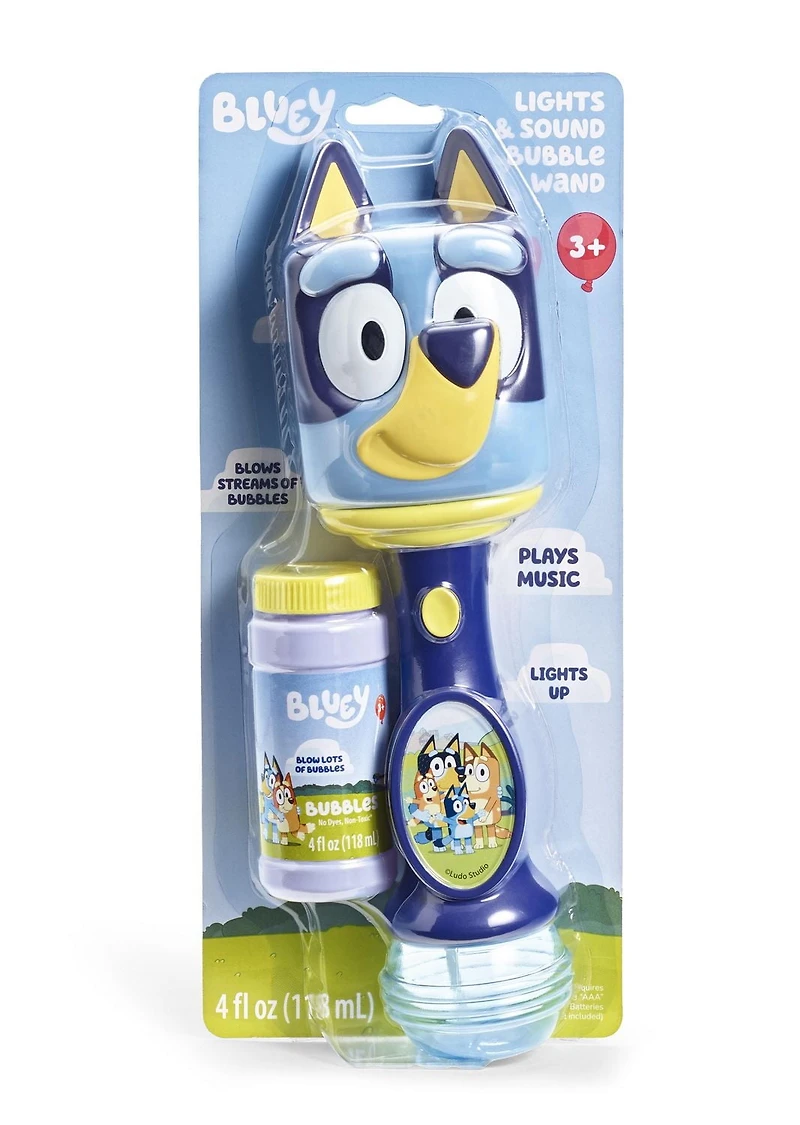 Baguette à bulles lumineuses et sonores Bluey pour petits enfants Du plaisir avec des bulles sans déversement !