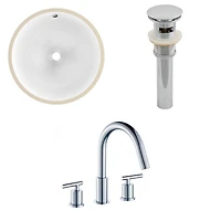 16.5-in. W CUPC Round Bathroom Undermount Sink Set In White - Chrome Hardware - Overflow Drain Incl. AI-12953