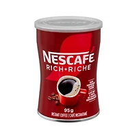Café instantané Riche, provenant de sources responsables, fait de grains de café, ajoutez simplement de l’eau chaude, boîte métallique 95 g