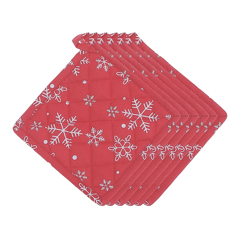 Cotton Pot Holder (Snowflakes) - Set of 6