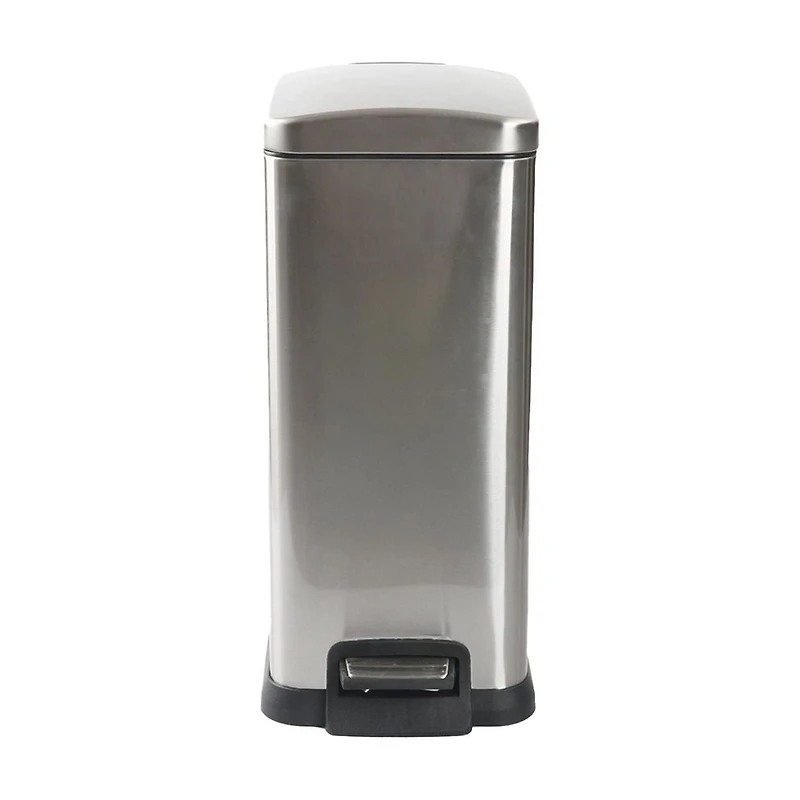 Hometrends 15 Liter Stainless Steel Hands Free Step Pedal Bathroom Trash Can, HomeTrends 15 Liter Trash Can