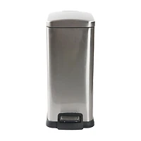 Hometrends 15 Liter Stainless Steel Hands Free Step Pedal Bathroom Trash Can, HomeTrends 15 Liter Trash Can