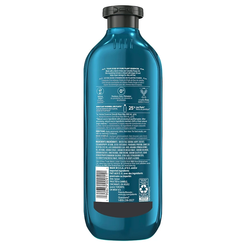 Herbal Essences Argan Oil Paraben Free Shampoo, Hair Repair, with Certified Camellia Oil and Aloe Vera, For All Hair Types, Especially Damaged Hair, 400ML