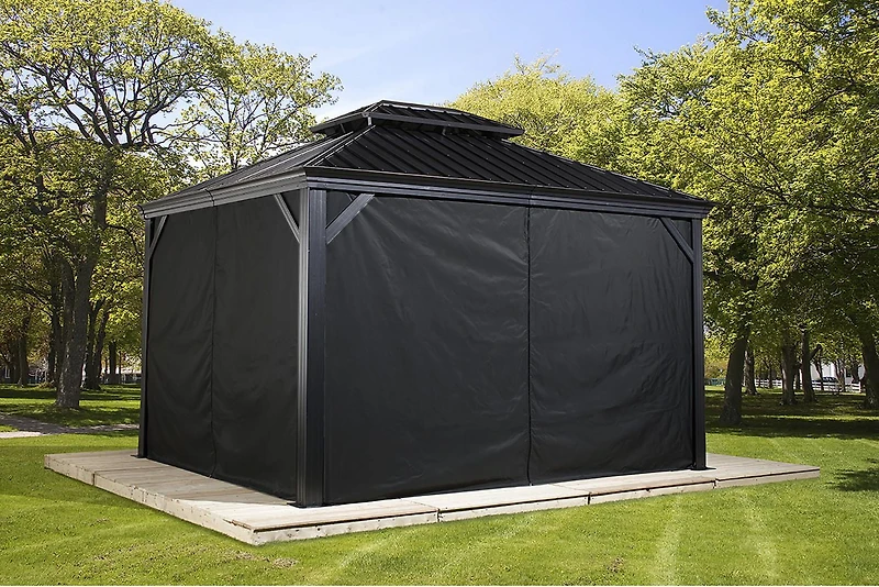 Sojag Black Curtains for Monaco/Messina/Mykonos/Moreno Gazebo, 10 ft. x 12 ft., Poly