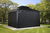 Sojag Black Curtains for Monaco/Messina/Mykonos/Moreno Gazebo, 10 ft. x 12 ft., Poly