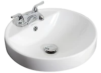 American Imaginations AI-31145 18.25 pouces W Drop dans le récipient blanc pour 3H4-in. Centre de forage