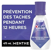 Crest 3D White Brilliance Stain Prevention Mouthwash / Rinse- 12-Hour Stain Prevention, Alcohol Free, 473