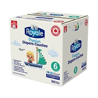 Royale Premium Diapers, Super Pack, Disposable Baby Diapers, Size Newborn - 7, 84-44 Count