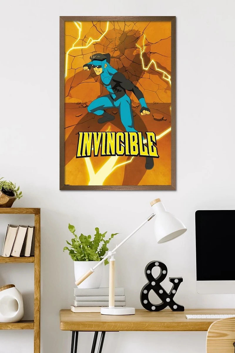 Invincible: Season 3 - Blue Suit Teaser One Sheet Wall Poster, 22.375" x 34" Framed